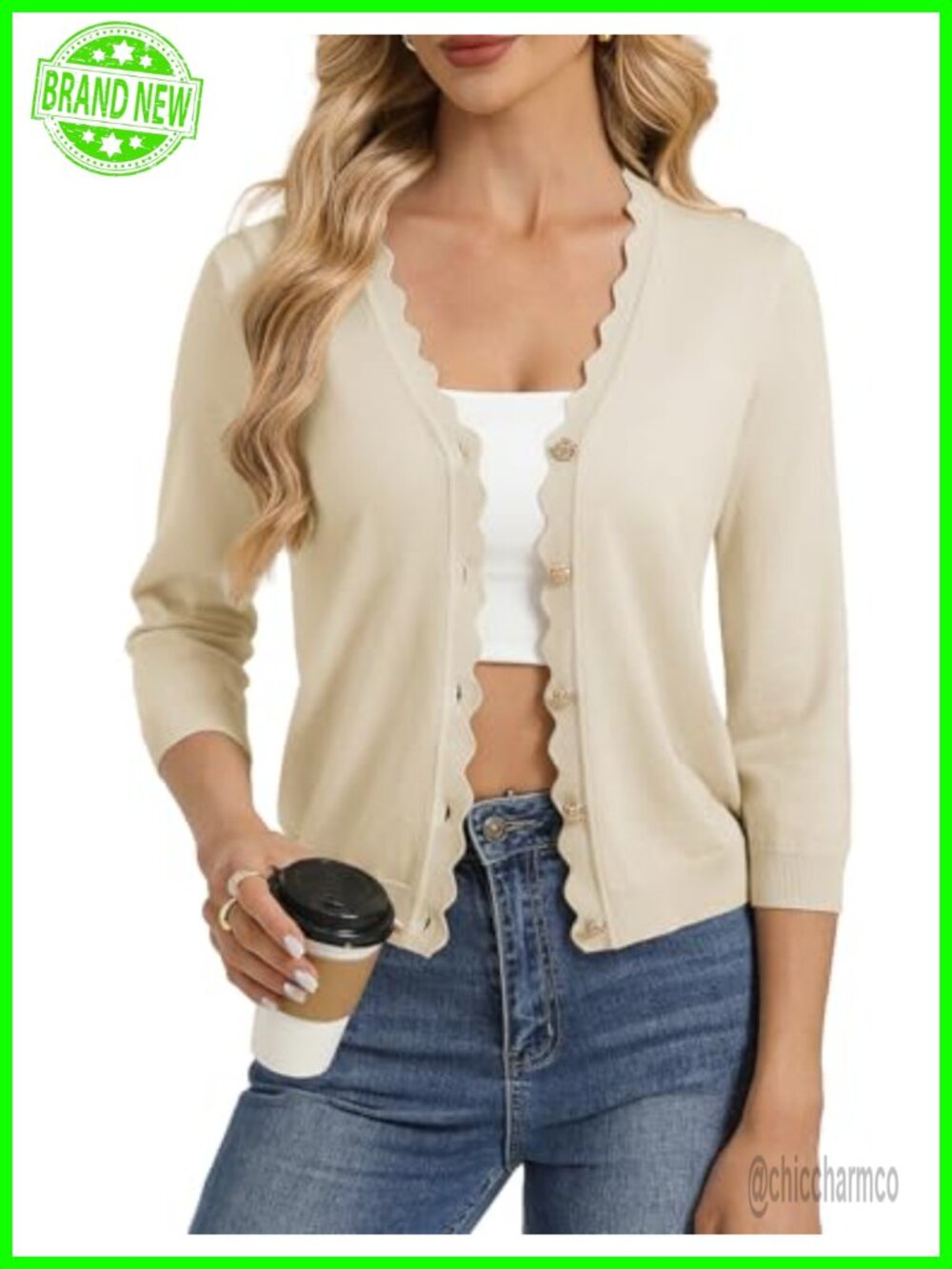 Women Lightweight Button-Down Cardigan Sweater Shrug